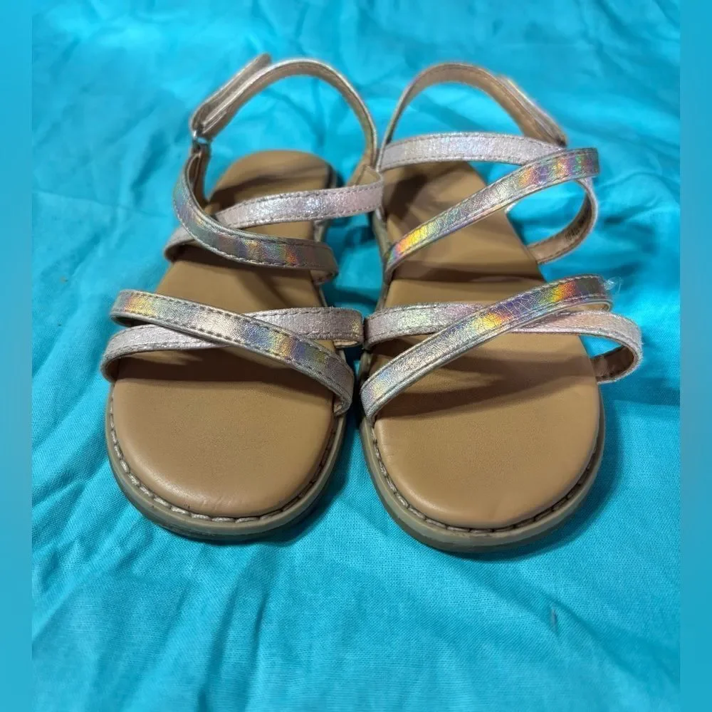 Cat & Jack Sandals Slip Ons Velcro Closure EPC Size 10 Excellent Preloved Condit